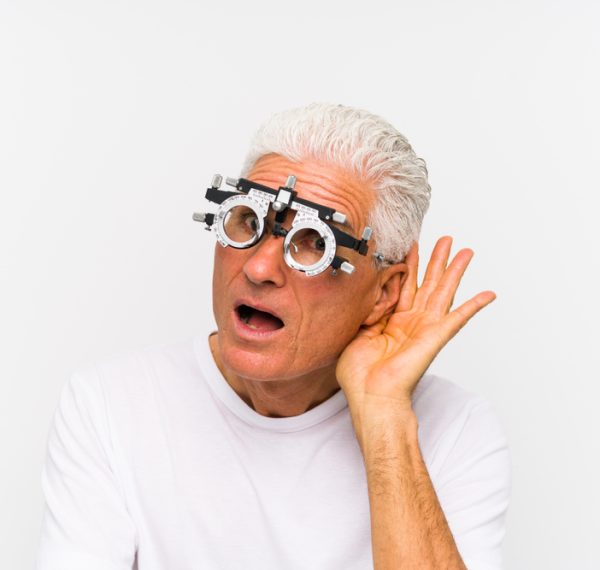 Senior,Caucasian,Man,Wearing,A,Optometrist,Trial,Frame,Trying,To